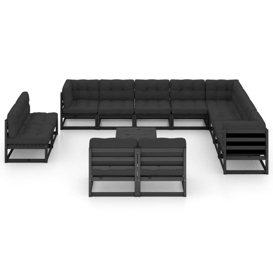 14-Tlg. Garten-Lounge-Set Mit Kissen Massivholz Kiefer