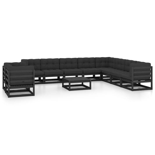 11-Tlg. Garten-Lounge-Set Mit Kissen Kiefer Massivholz