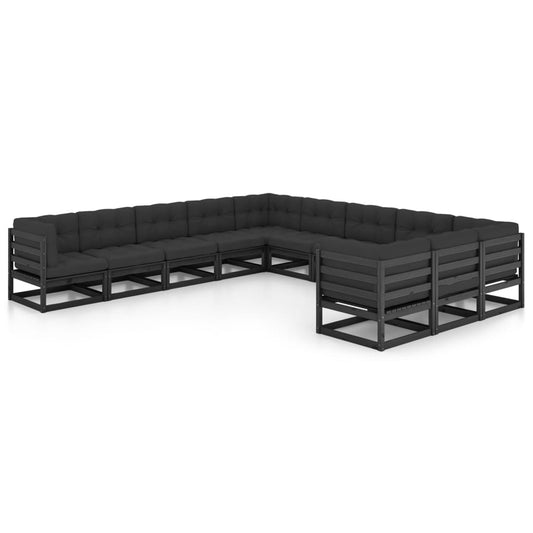 11-Tlg. Garten-Lounge-Set Mit Kissen Kiefer Massivholz