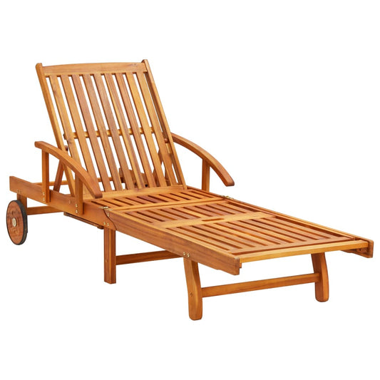 Sonnenliegen 2 Stk. Mit Tisch Und Auflagen Massivholz Akazie