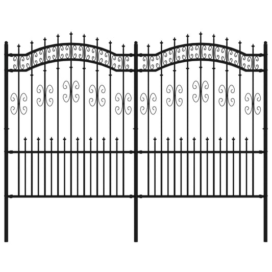 Gartenzaun Mit Speerspitzen Schwarz 190 Cm Stahl