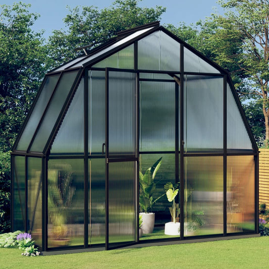 Gewächshaus Mit Fundamentrahmen Anthrazit 3,3 M² Aluminimum