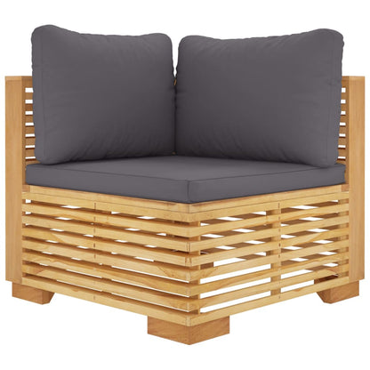 9-Tlg. Garten-Lounge-Set Mit Kissen Massivholz Teak