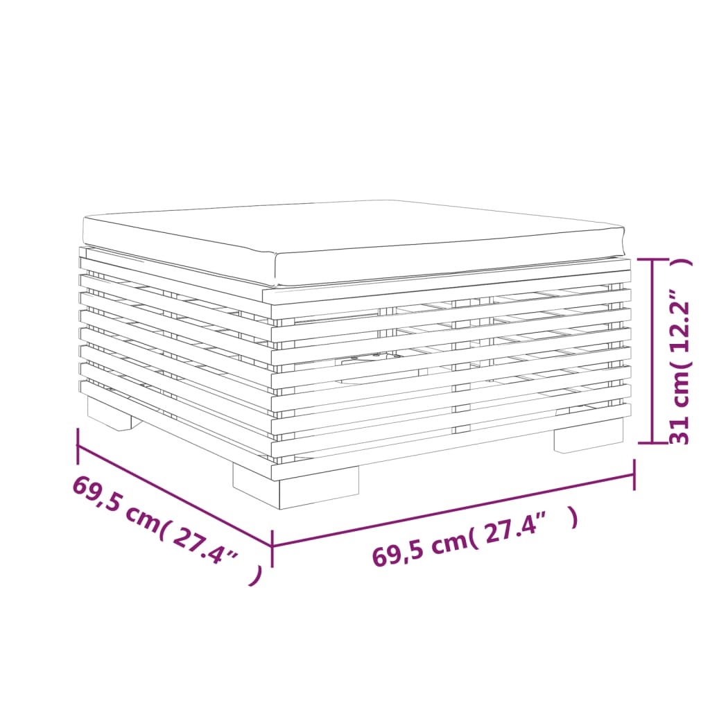 9-Tlg. Garten-Lounge-Set Mit Kissen Massivholz Teak