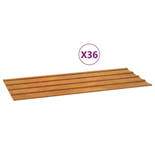 Dachplatten 36 Stk. Rostig Cortenstahl