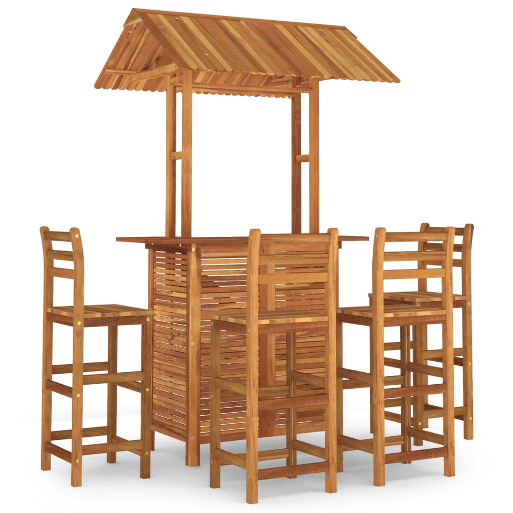 5-Tlg. Gartenbar-Set Massivholz Akazie
