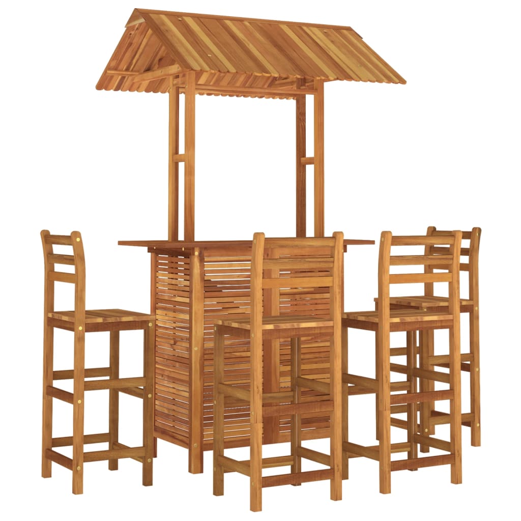 5-Tlg. Gartenbar-Set Massivholz Akazie