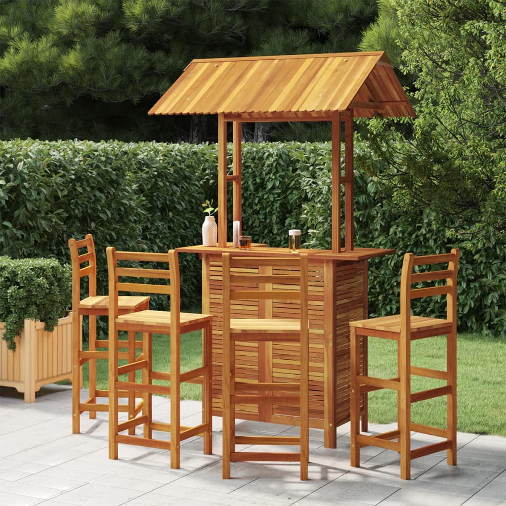 5-Tlg. Gartenbar-Set Massivholz Akazie
