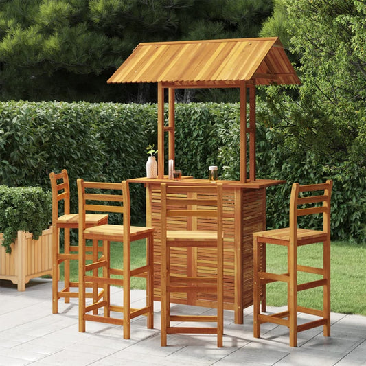 5-Tlg. Gartenbar-Set Massivholz Akazie