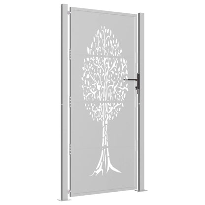 Gartentor Cortenstahl Baum-Design