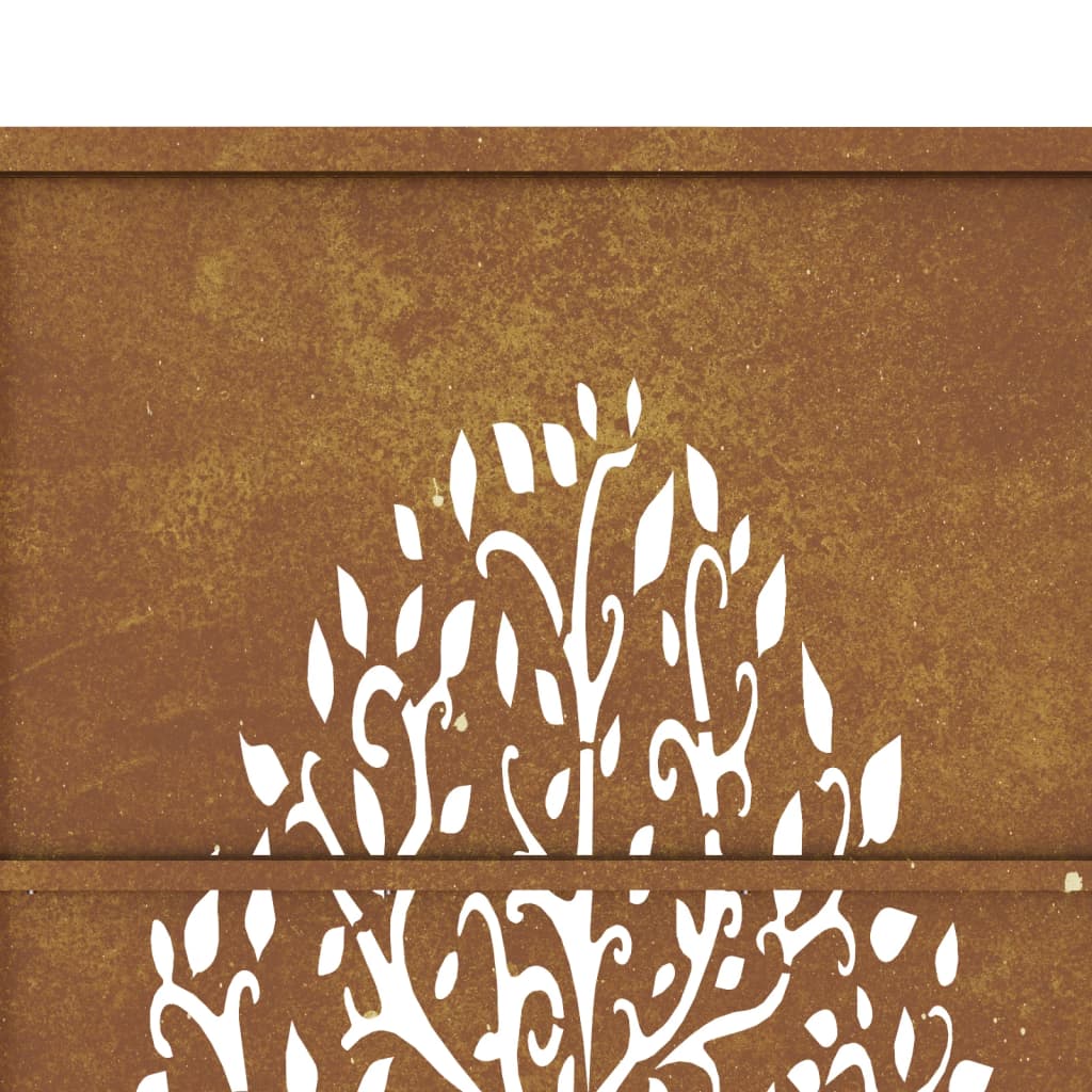 Gartentor Cortenstahl Baum-Design