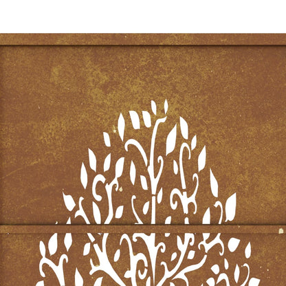 Gartentor Cortenstahl Baum-Design