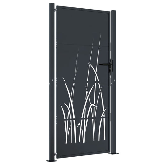 Gartentor Anthrazit Stahl Gras-Design