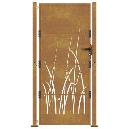 Gartentor Cortenstahl Gras-Design