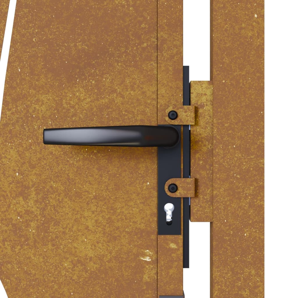 Gartentor Cortenstahl Gras-Design