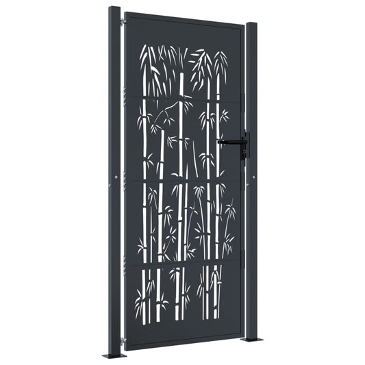 Gartentor Anthrazit Stahl Bambus-Design