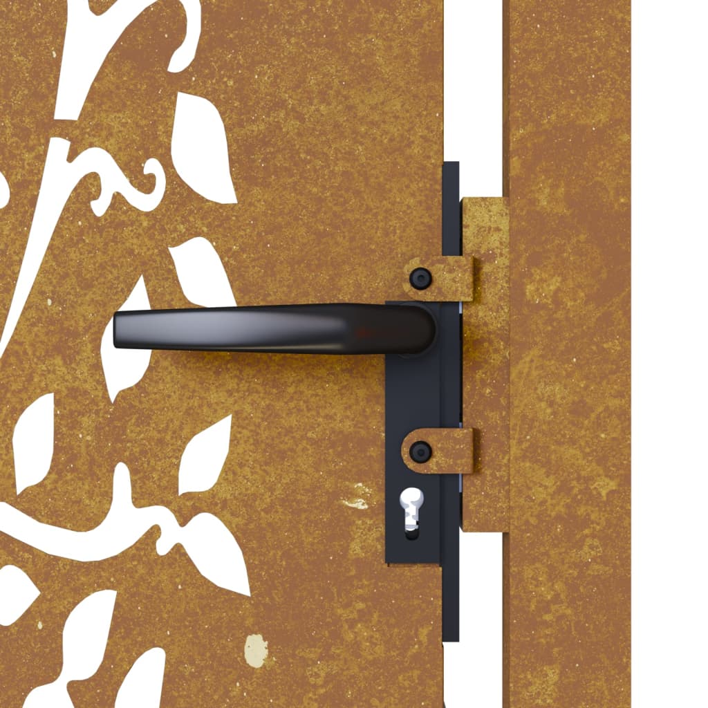 Gartentor Cortenstahl Baum-Design