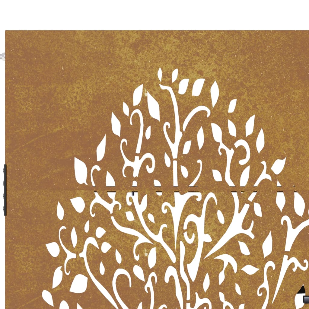 Gartentor Cortenstahl Baum-Design