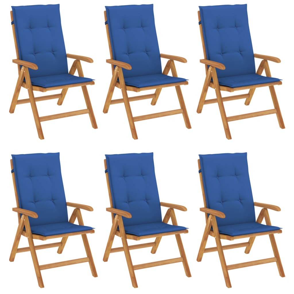 Gartenstühle Mit Kissen 6 Stk. Massivholz Teak