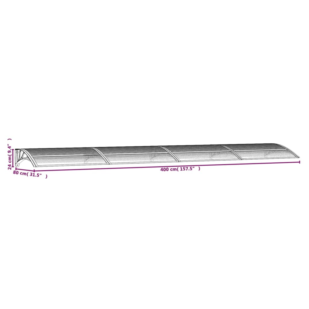 Türvordach Polycarbonat Schwarz