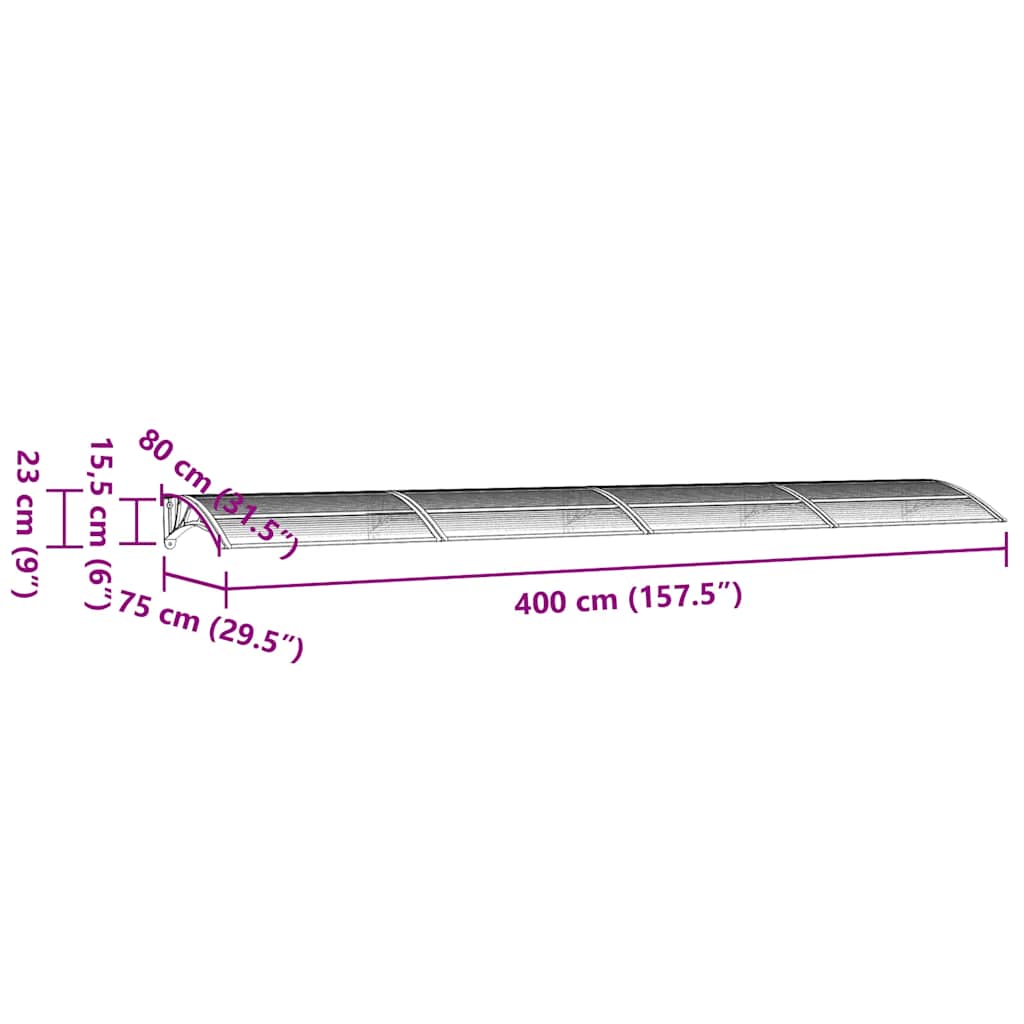 Türvordach Polycarbonat Schwarz