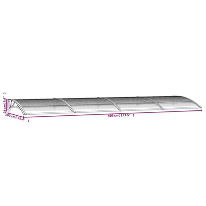 Türvordach Schwarz Polycarbonat