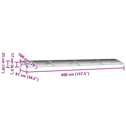 Türvordach Schwarz Polycarbonat