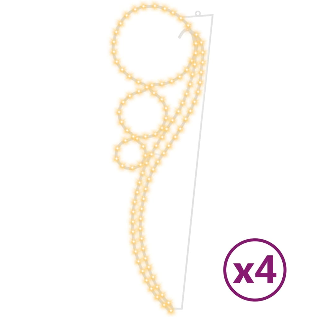 Lichterketten 4 Stk. Kugelförmig Warmweiß 111,5X35X4,5 Cm
