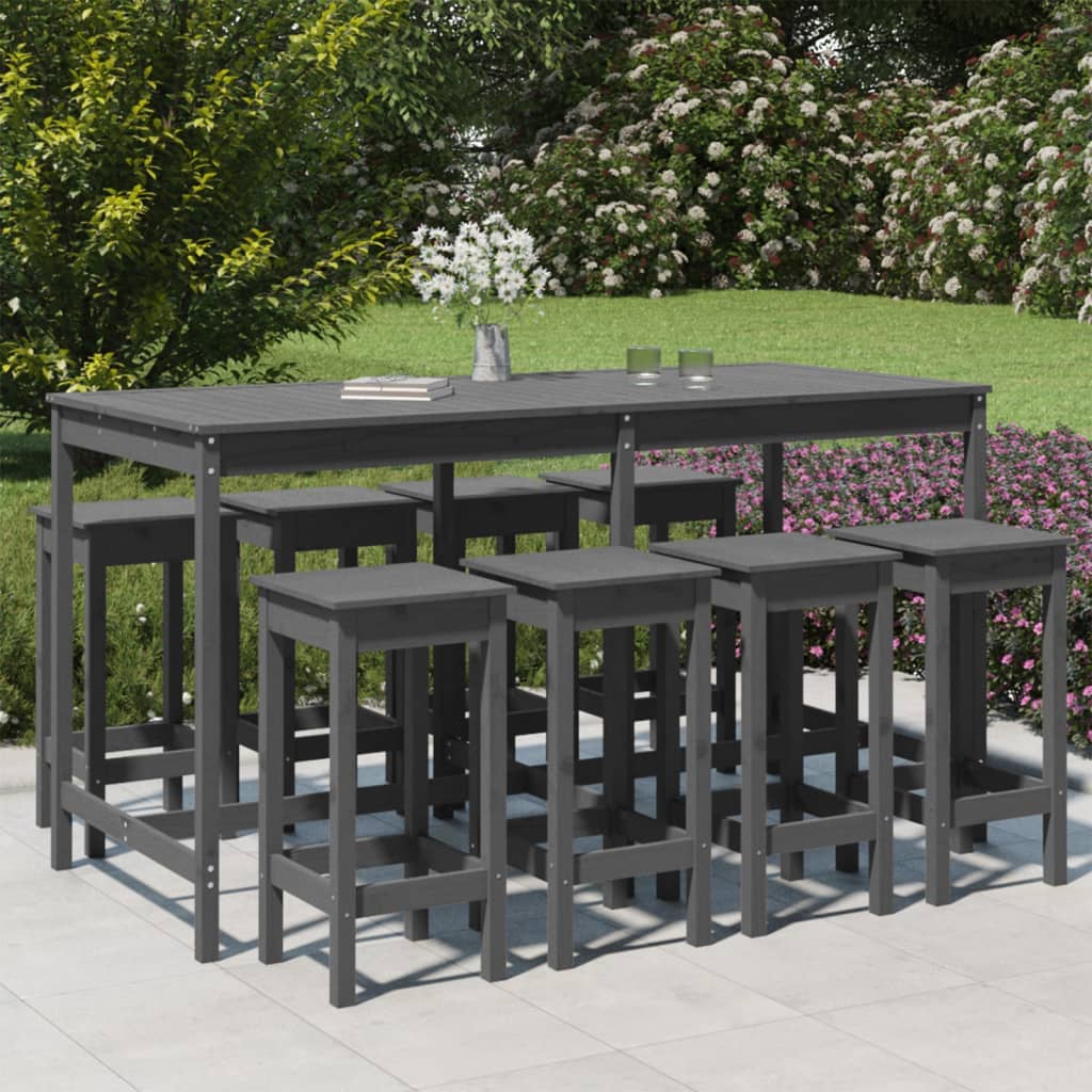 9-Tlg. Gartenbar-Set Massivholz Kiefer