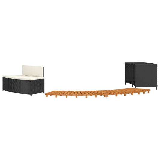 Whirlpool-Umrandung Poly-Rattan Und Massivholz Akazie