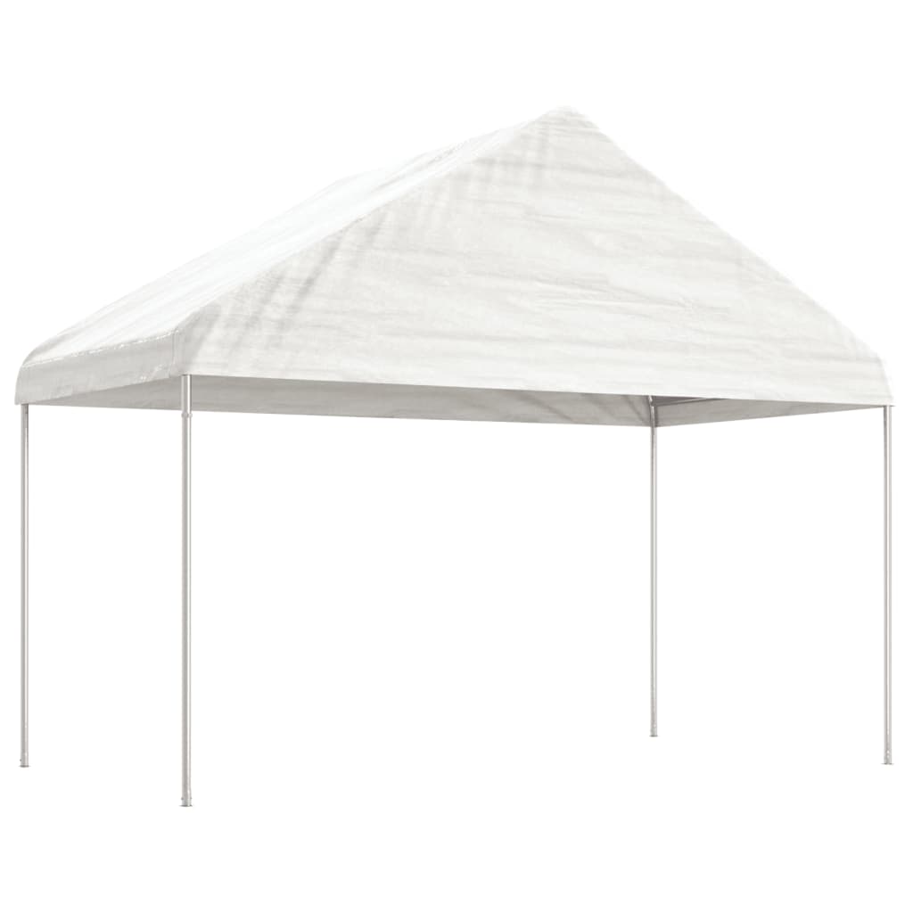 Pavillon Mit Dach Weiß 20,07X4,08X3,22 M Polyethylen