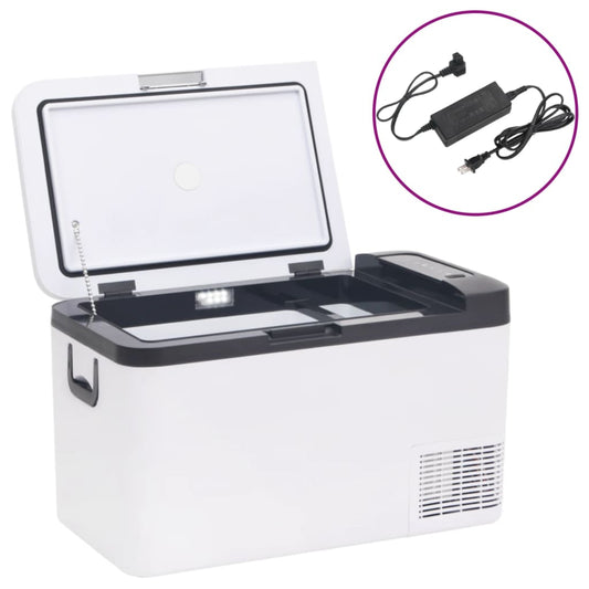 Kühlbox Mit Griff Und Adapter Schwarz Und Weiß Pp & Pe