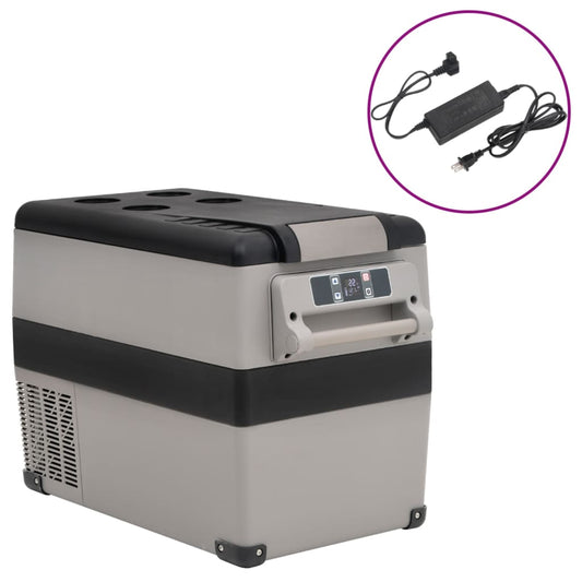 Kühlbox Mit Griff Und Adapter Schwarz Und Grau Pp & Pe
