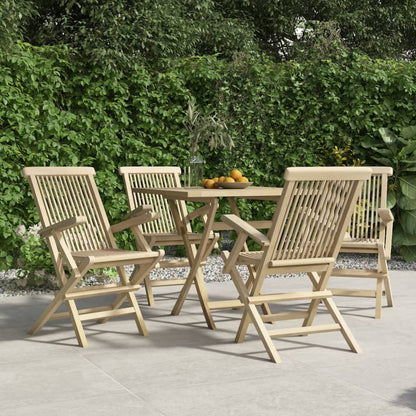 Gartenstühle 8 Stk. Klappbar Grau 56X61X89 Cm Massivholz Teak