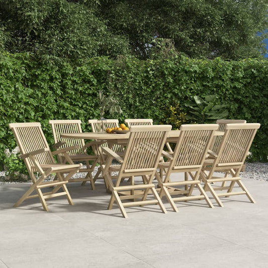 Gartenstühle 8 Stk. Klappbar Grau 56X61X89 Cm Massivholz Teak