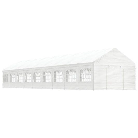 Pavillon Mit Dach Weiß 20,07X4,08X3,22 M Polyethylen
