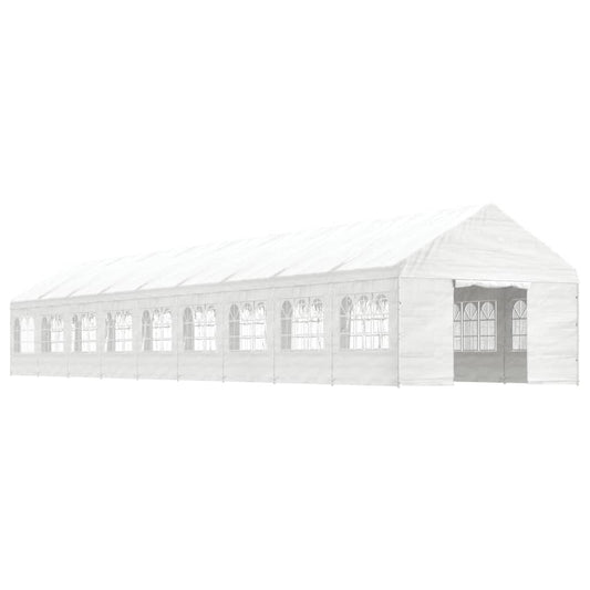 Pavillon Mit Dach Weiß 20,07X4,08X3,22 M Polyethylen