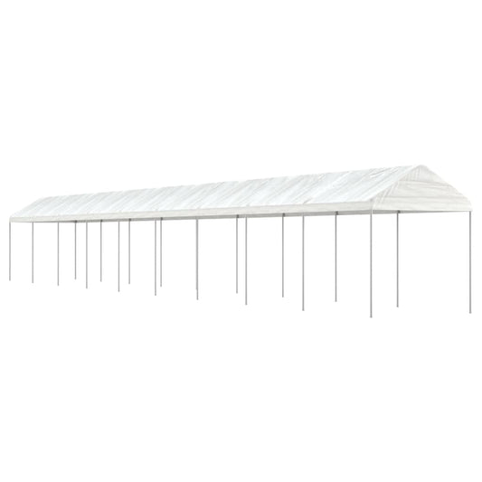 Pavillon Mit Dach Weiß 20,07X2,28X2,69 M Polyethylen