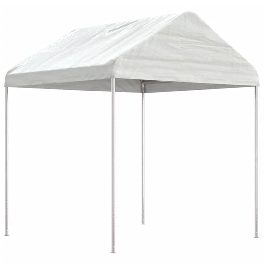 Pavillon Mit Dach Weiß 20,07X2,28X2,69 M Polyethylen