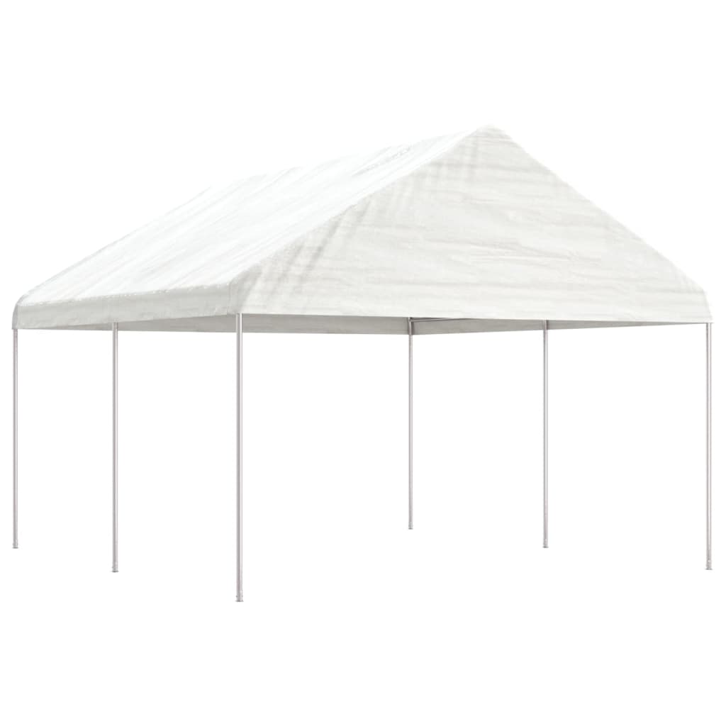 Pavillon Mit Dach Weiß 20,07X4,08X3,22 M Polyethylen