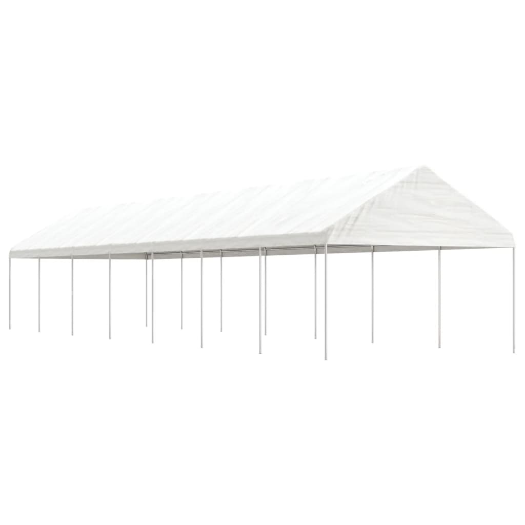 Pavillon Mit Dach Weiß 20,07X4,08X3,22 M Polyethylen
