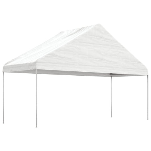 Pavillon Mit Dach Weiß 17,84X5,88X3,75 M Polyethylen
