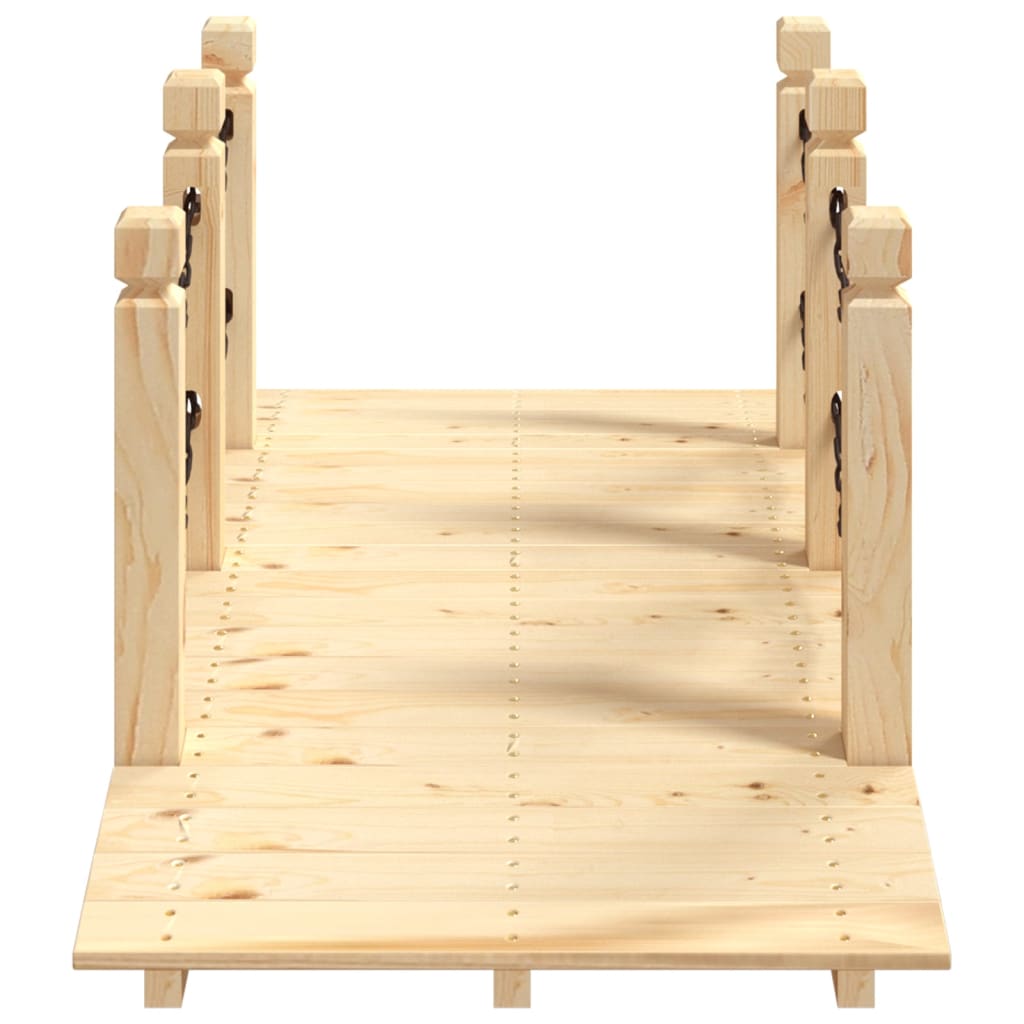 Gartenbrücke Mit Kettengeländer 150X67X56 Cm Massivholz Fichte