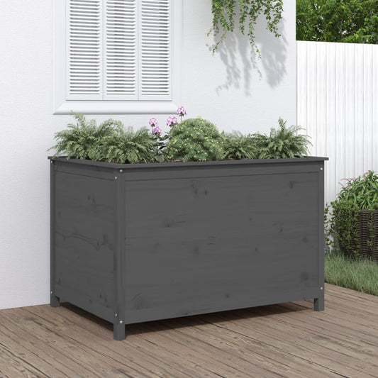 Hochbeet Grau 119,5X82,5X78 Cm Massivholz Kiefer