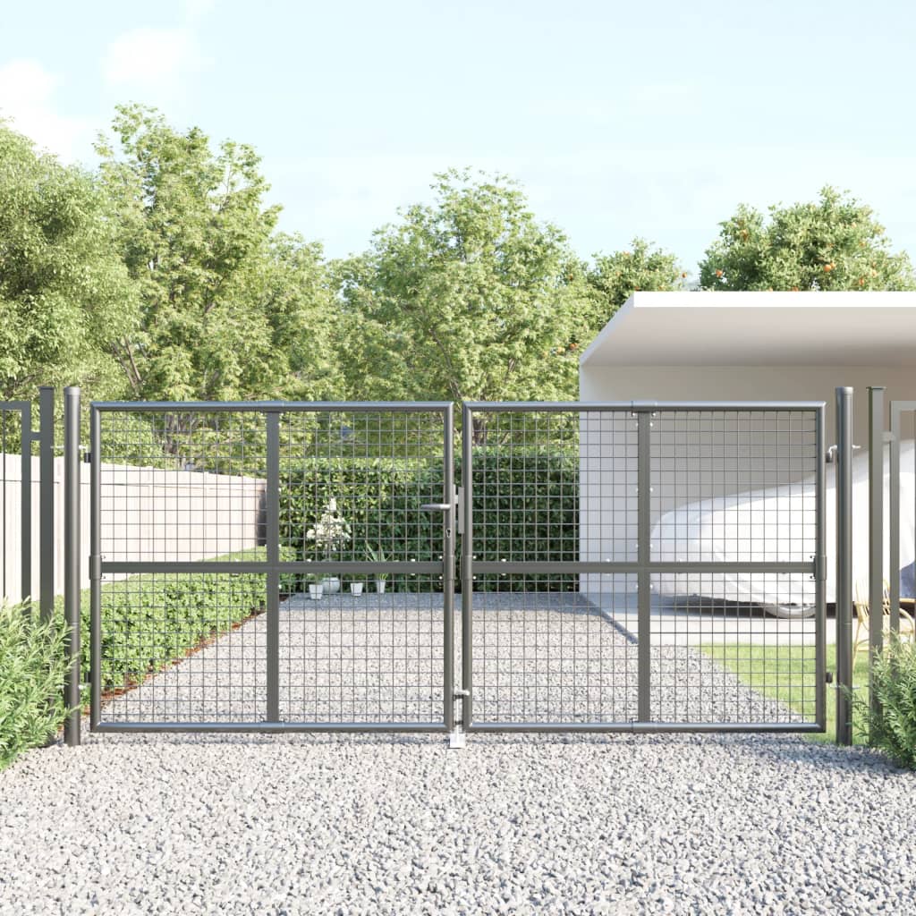 Mesh-Gartentor N 300X175 Cm Verzinkter Stahl