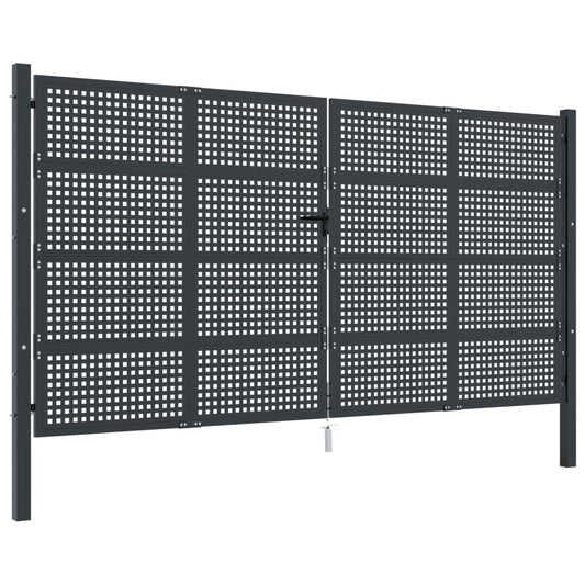 Gartentor Anthrazit 400X200 Cm Stahl