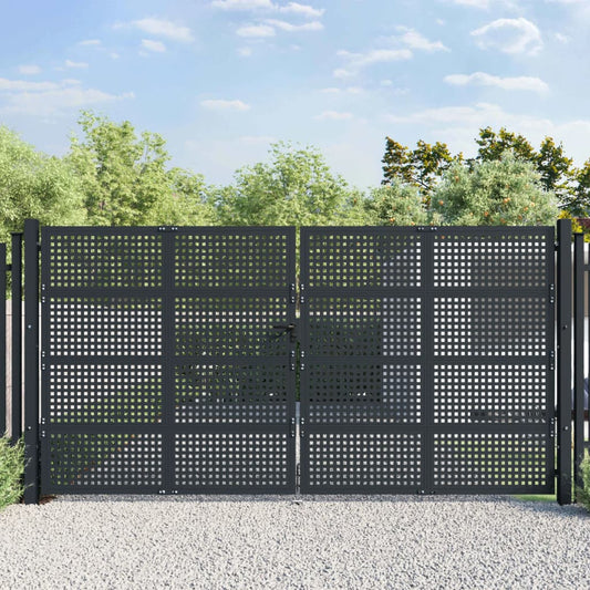 Gartentor Anthrazit 400X200 Cm Stahl