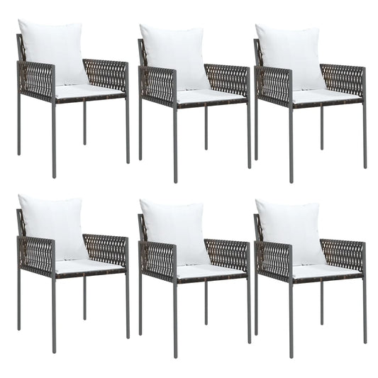 Gartenstühle Mit Kissen 6 Stk. 54X61X83 Cm Poly Rattan