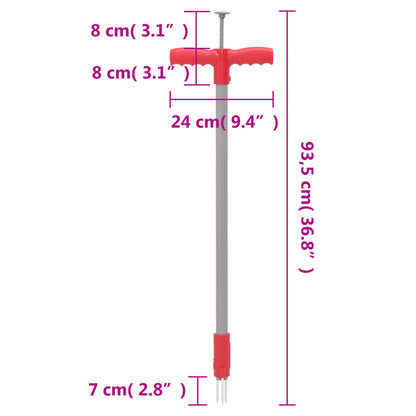 Unkrautstecher Rot Und Grau 93,5 Cm Pulverbeschichteter Stahl