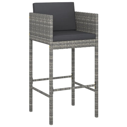 9-Tlg. Gartenbar-Set Mit Kissen Poly Rattan